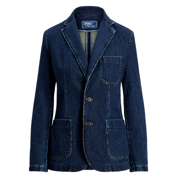 POLO Ralph Lauren DENIM BLAZER Single-Breasted Cotton in Dark Nelle Wash 6 $498 - Picture 1 of 12